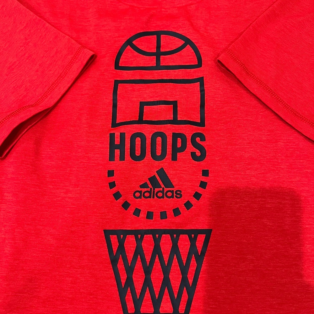 🔥 ADIDAS Climalite Boys Basketball Short Sleeve T-Shirt - Youth L (Size 14/16) - Picture 3 of 6